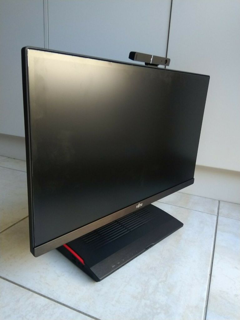 Futro looks like a computer monitor with a larger than usual base and a webcam on top